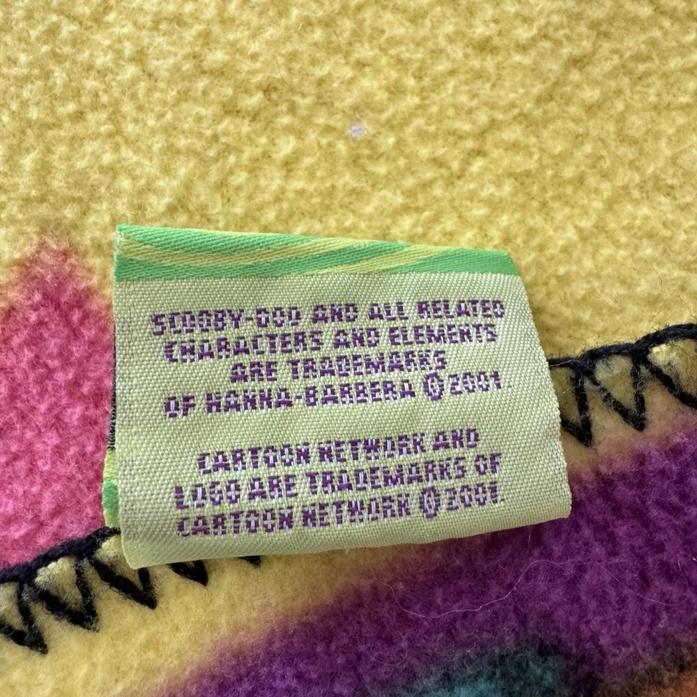 Vintage Scooby Doo Cartoon Network‎ Hanna Barbera Fleece Throw Blanket 45 X 60